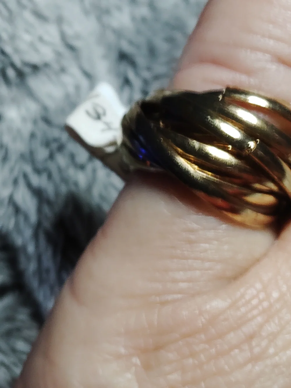 Polished Puzzle Ring, Gold-Tone Twisted Multi-Band. Size 7